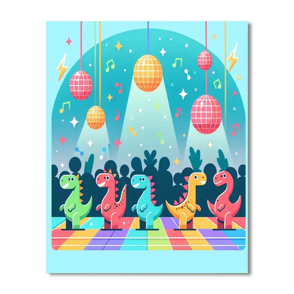 Funky Dino Disco Paint By Number