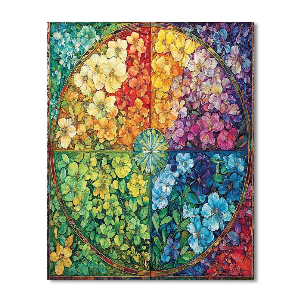 Alphonse Mucha Inspired Luminous Cascade Of Seasons  Paint By Number