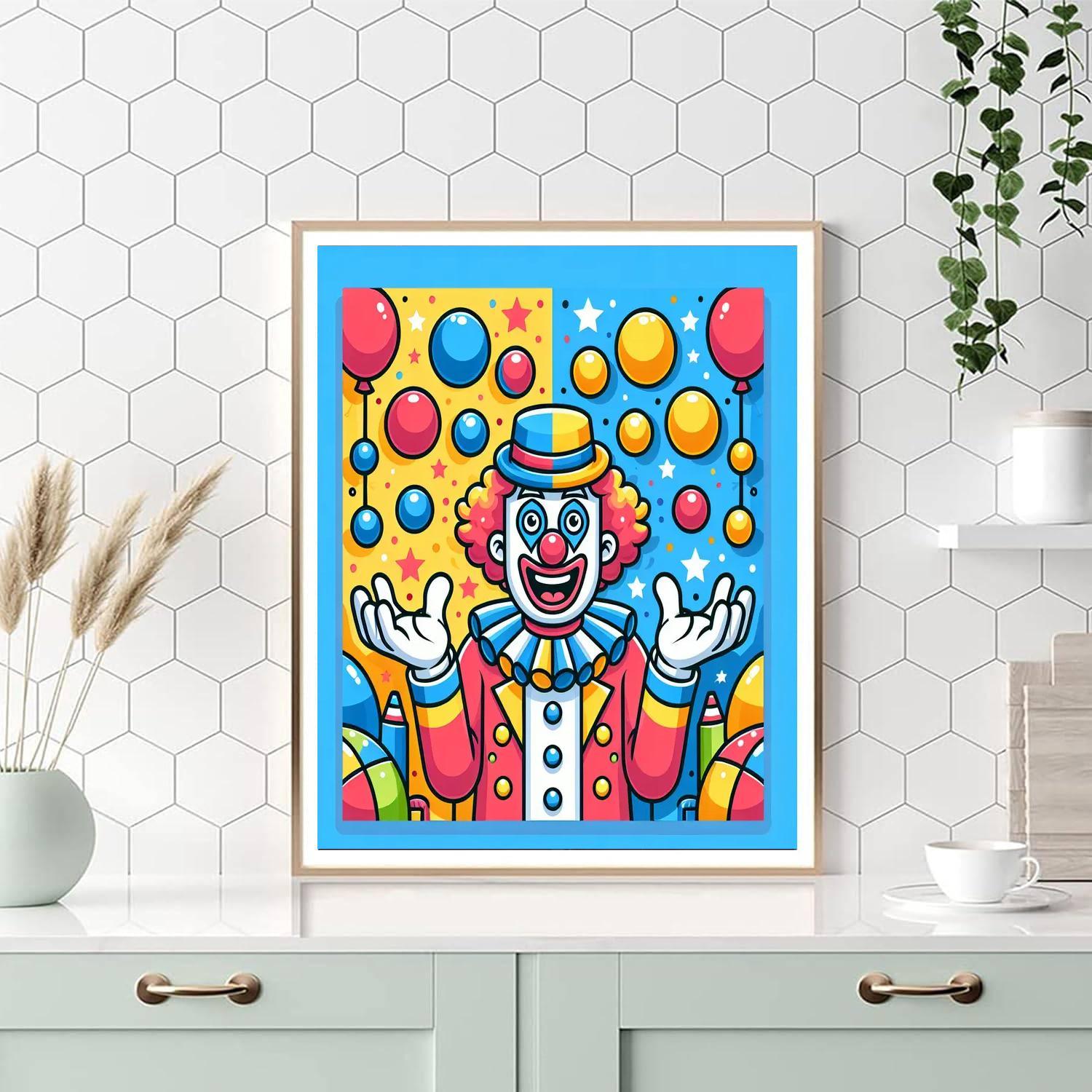 Giggles The Clown DIY Paint By Numbers