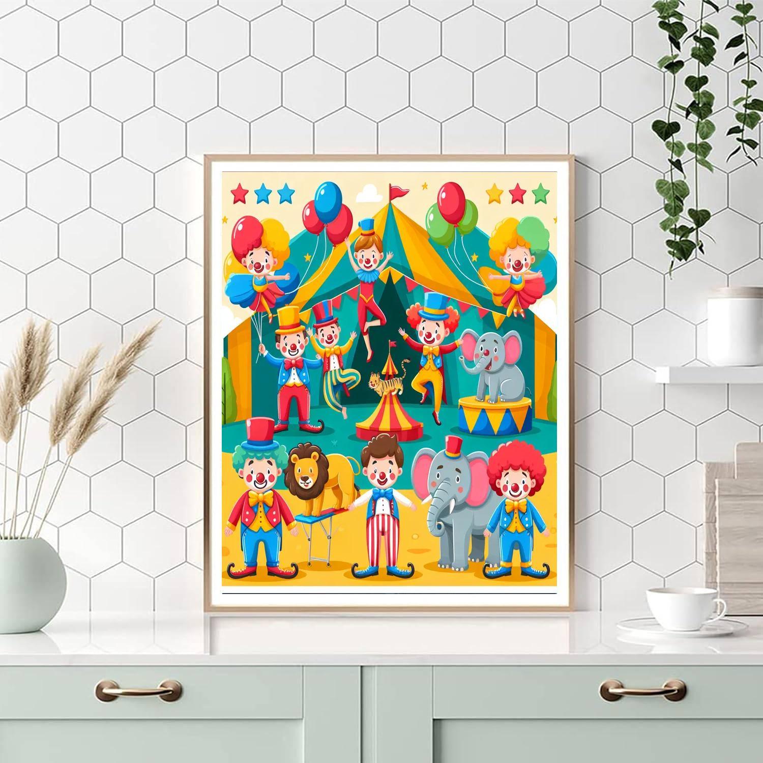 Silly Circus Extravaganza Paint By Numbers Art