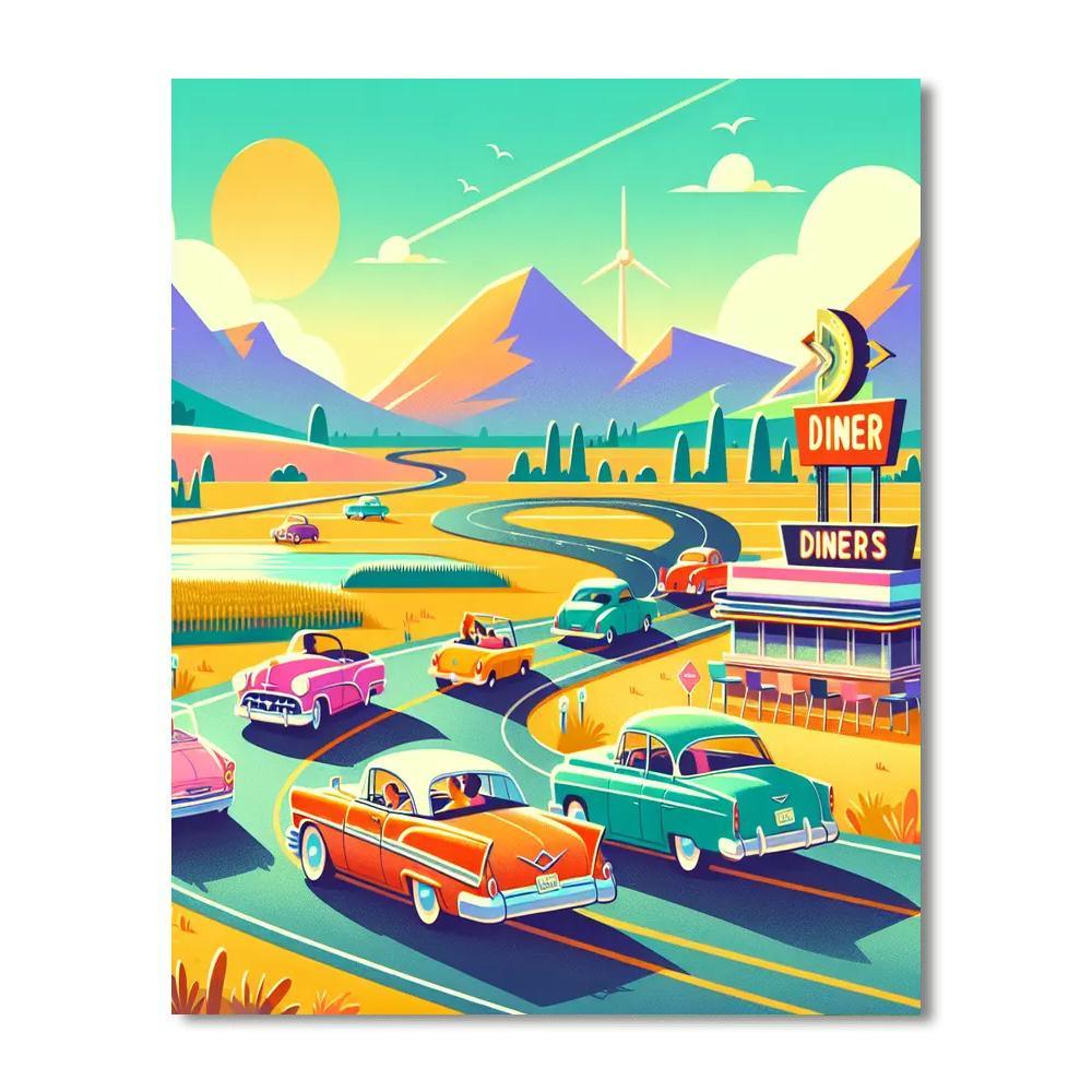 Funky Retro Road Trip Numbered Painting Kits