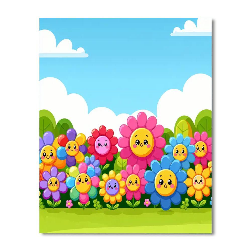 Bright Flower Garden Paint By Number