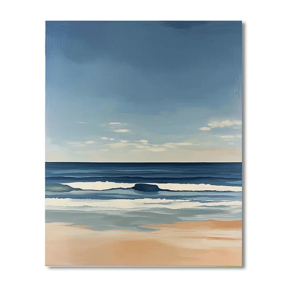 Agnes Martin Inspired Serene Ocean Horizons  Paint By Numbers