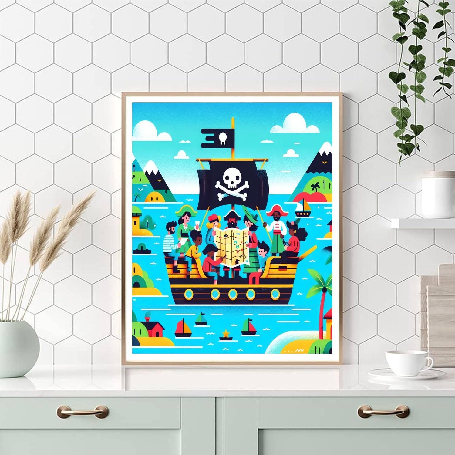 Pirate's Treasure Map Paint By Numbers