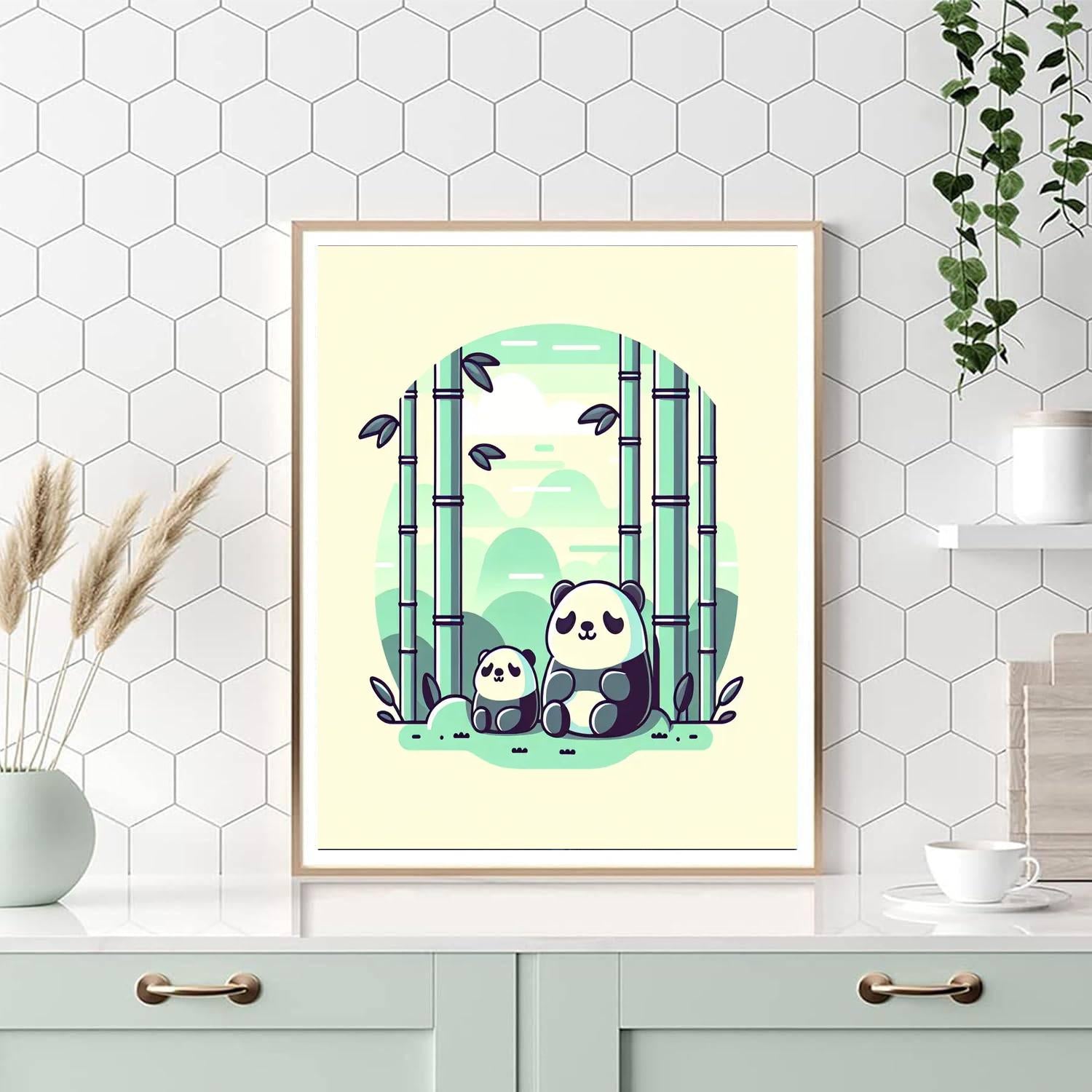 Peaceful Panda Pals Paint By Numbers Art