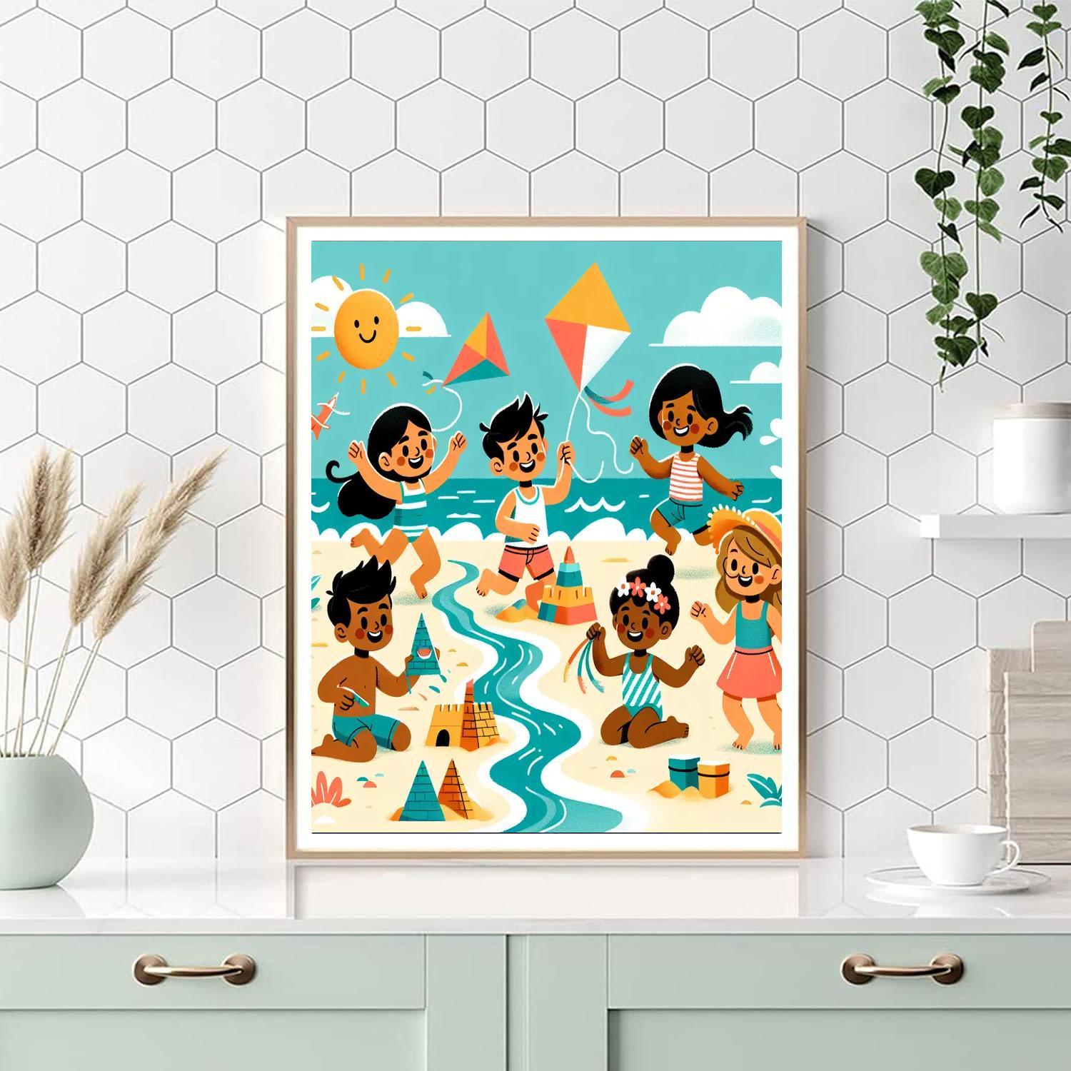 Joyful Beach Fun Paint By Number