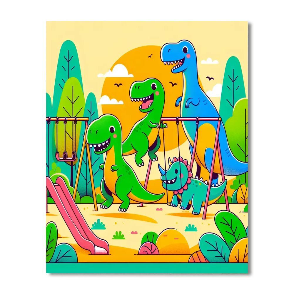 Dino Playground Paint By Numbers