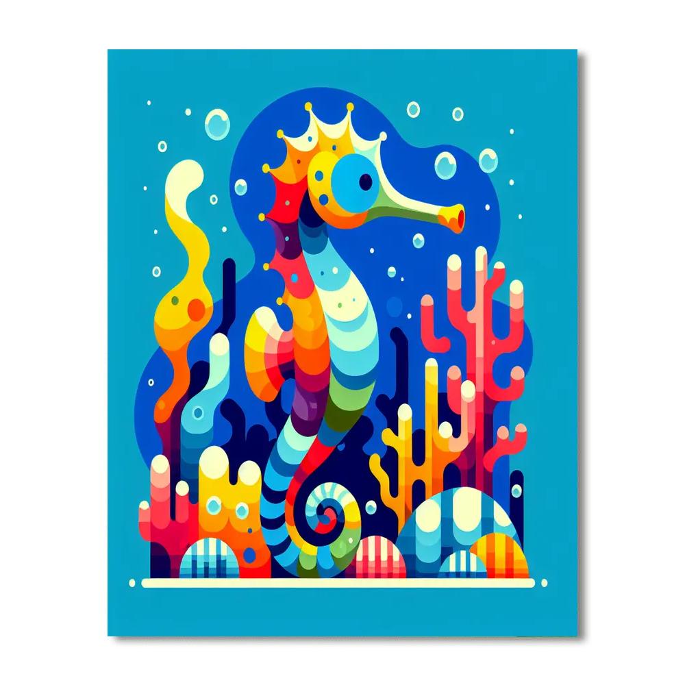 Lively Seahorse Paint By Number