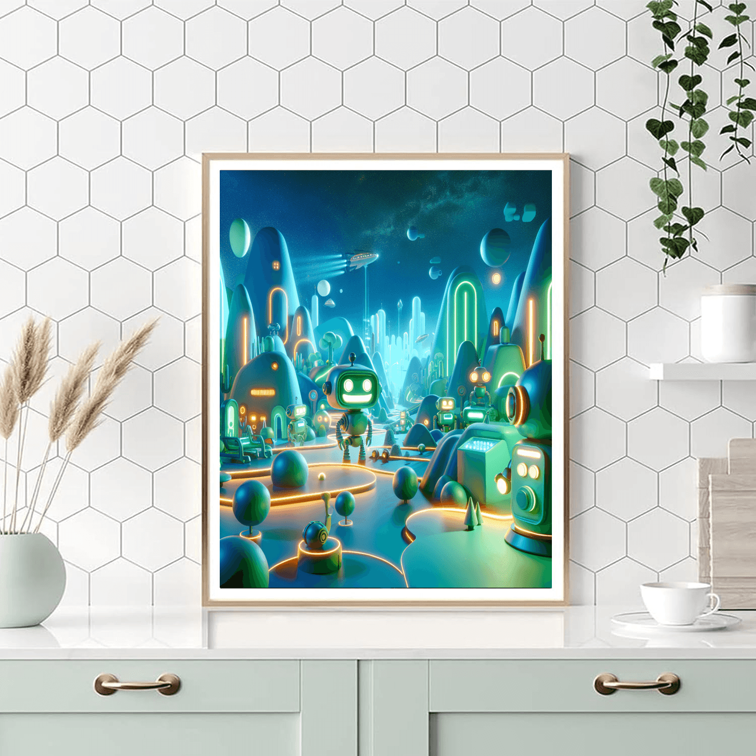 Whimsical Robot Land Paint By Number
