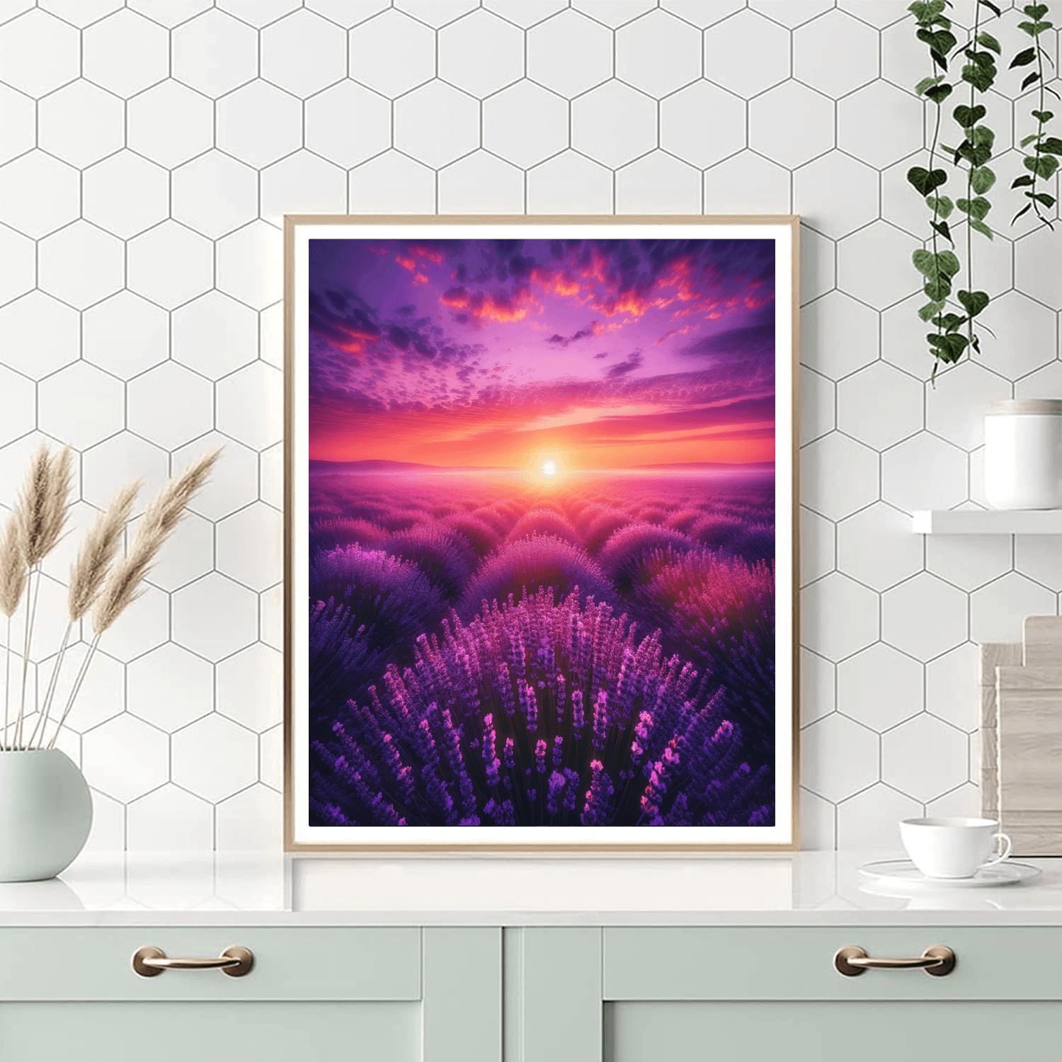 Sunrise Over Lavender Fields - DIY Painting By Numbers Kit