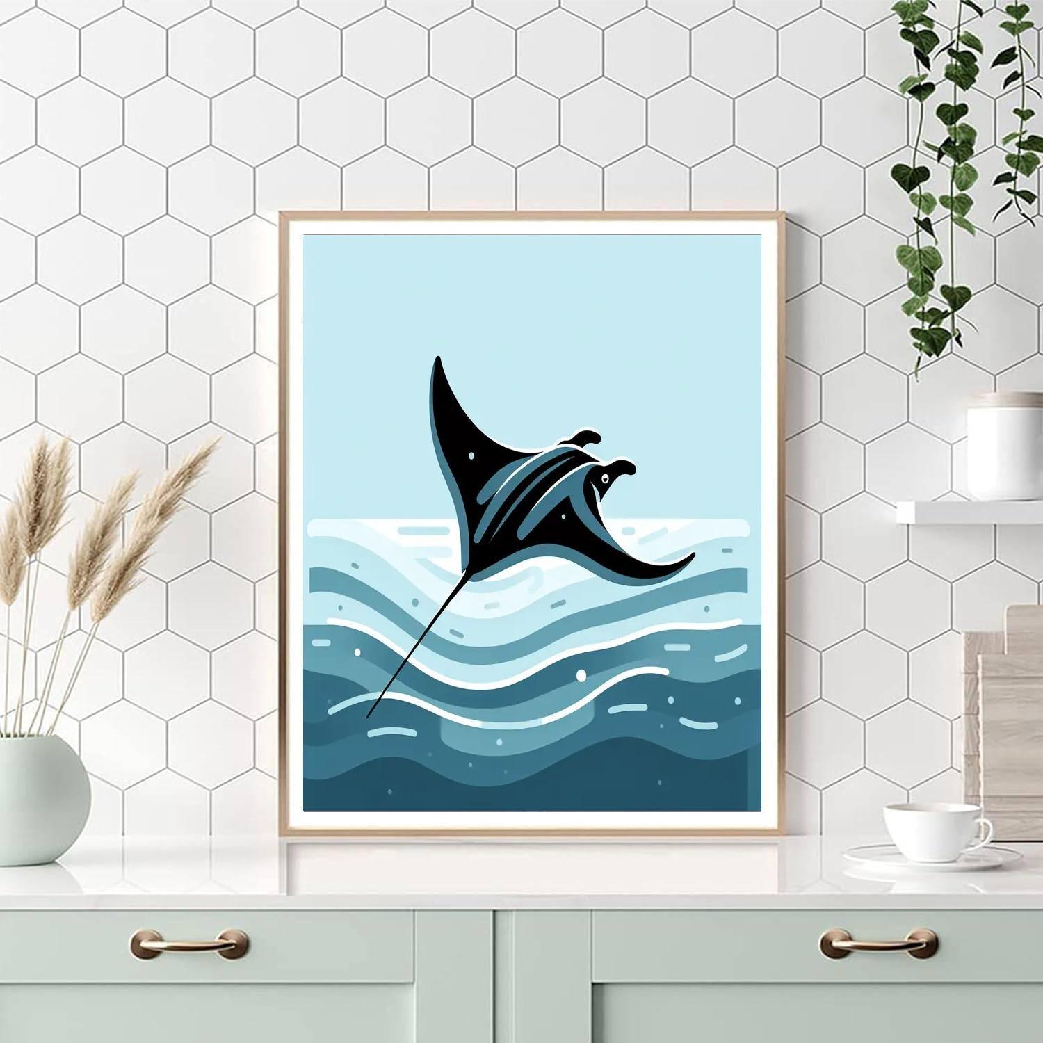 Mysterious Manta Ray Number Painting