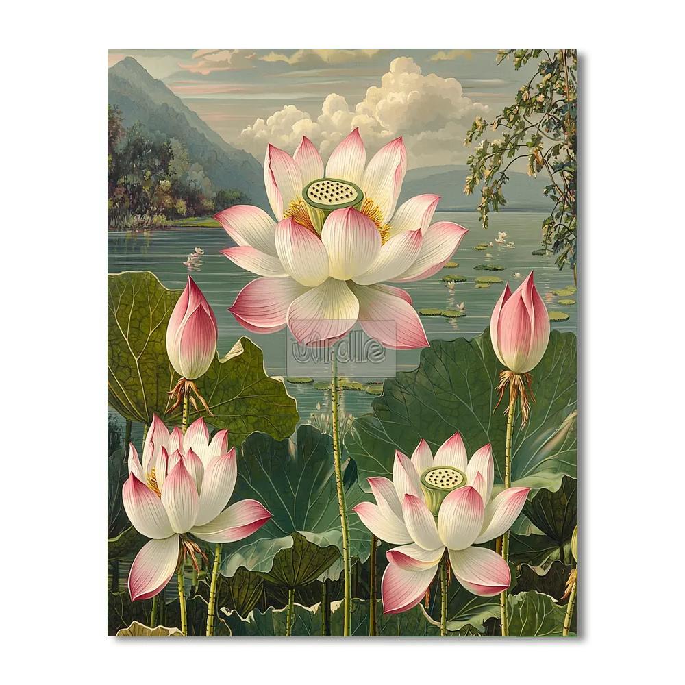 Nandalal Bose Inspired Melodies Of The Lotus  Paint By Numbers