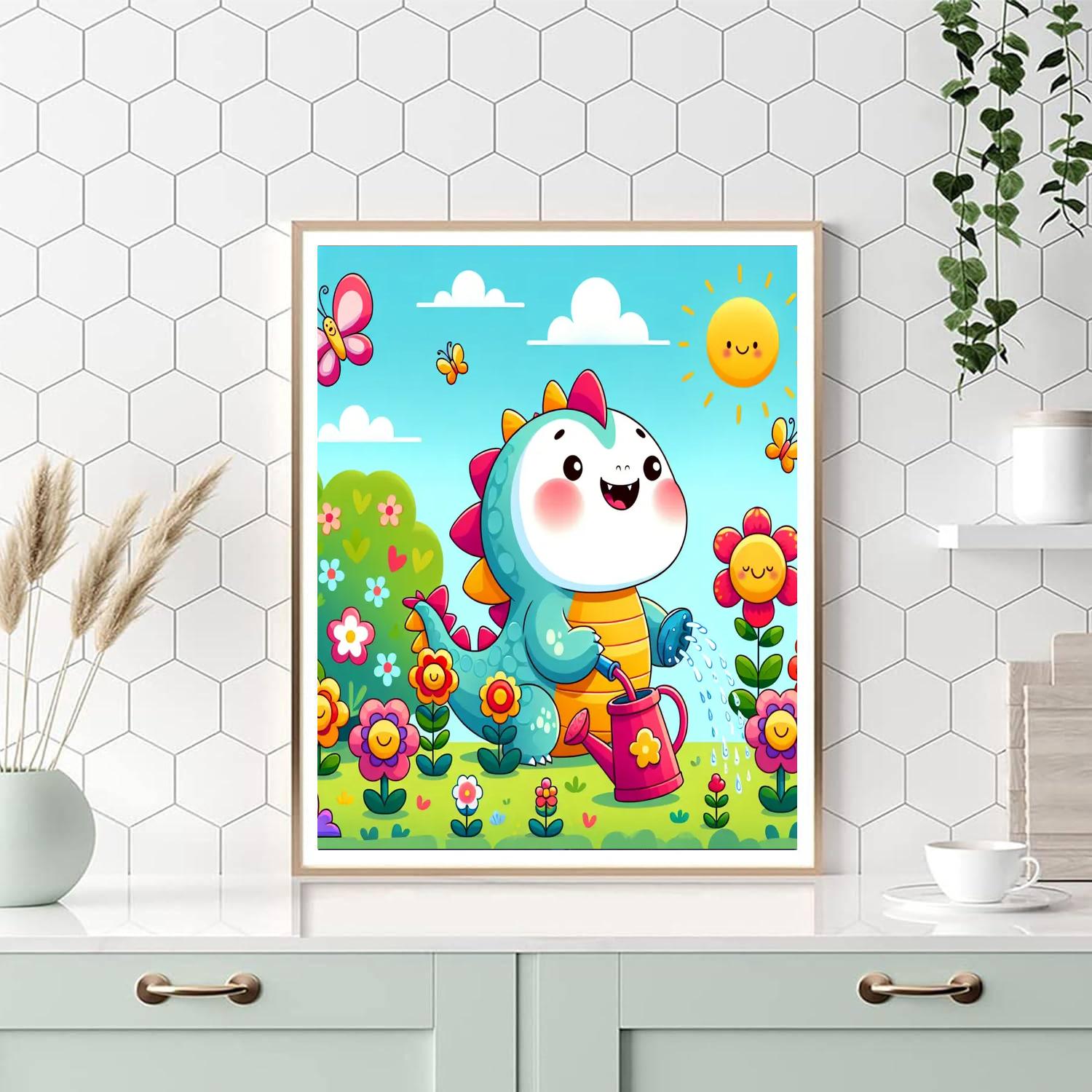 Charming Dragon Garden Paint By Number