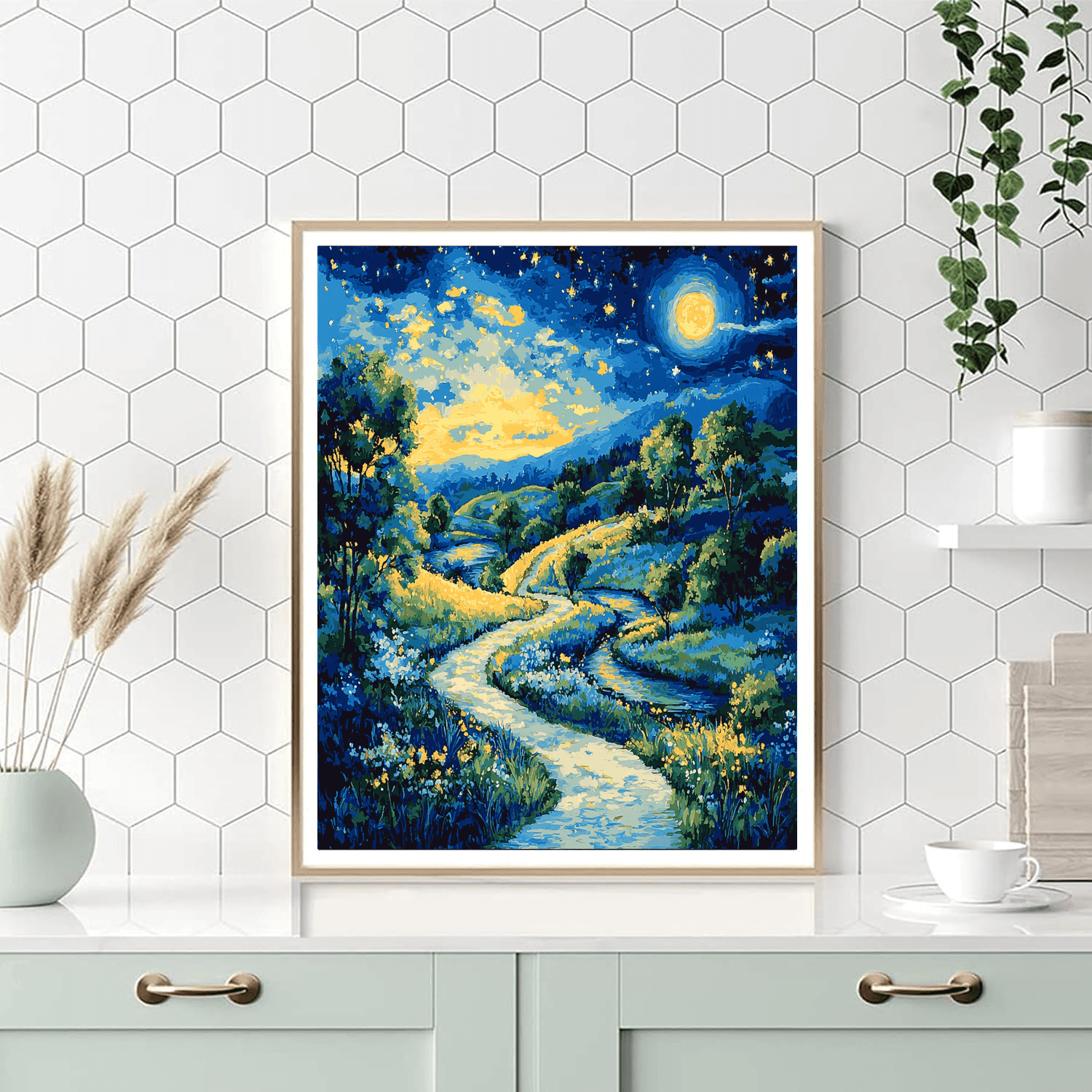 Vincent Van Gogh Inspired Moonlit Pathways  Paint By Numbers Art