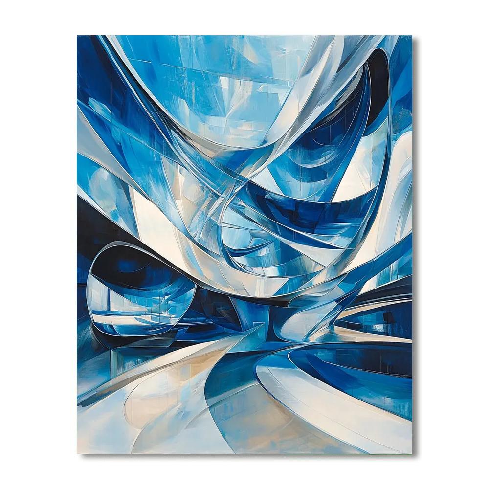 Zaha Hadid Inspired Futuristic Reverie  Paint By Color