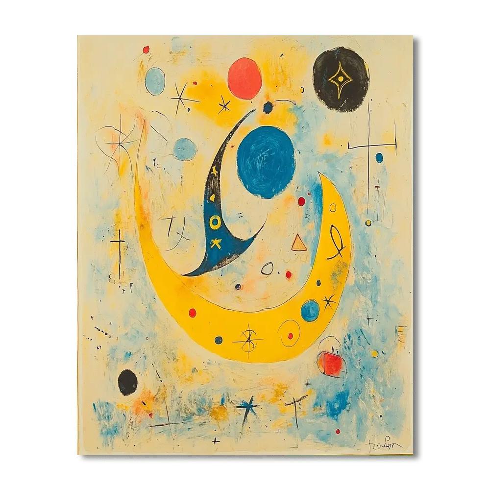 Joan Miró Inspired Mysterious Symbols  Painting Number Kit