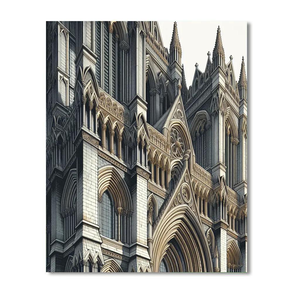 Gothic Cathedral Mystery Numbered Painting Kits