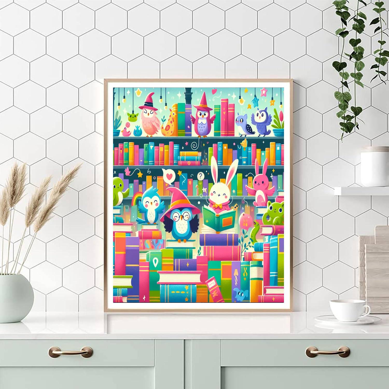 Magical Library Number Painting