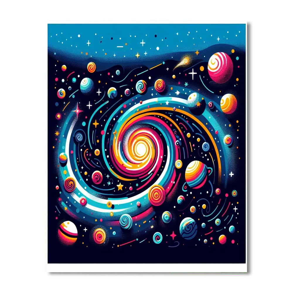 Gleaming Galaxy Paint By Numbers Art
