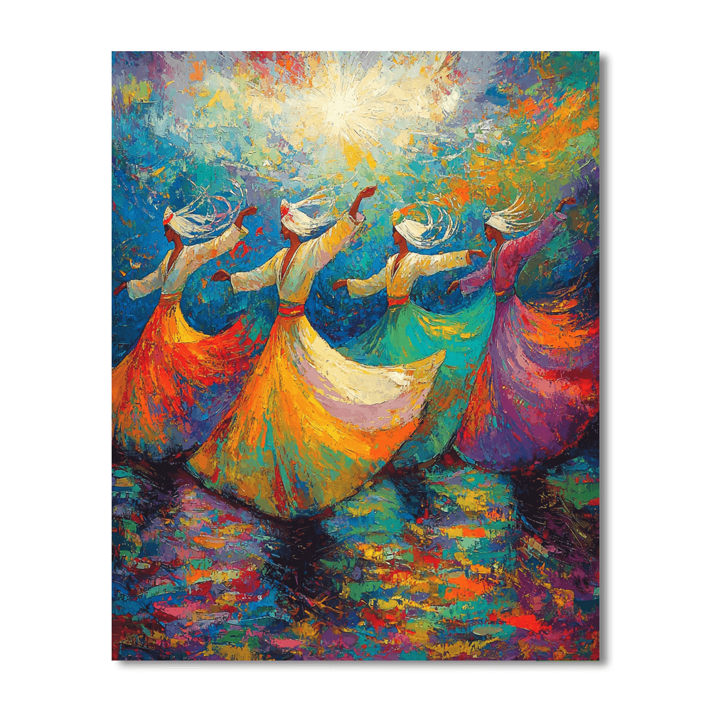 Wassily Kandinsky Inspired Whirling Dervishes In Motion  Paint By Numbers Kits