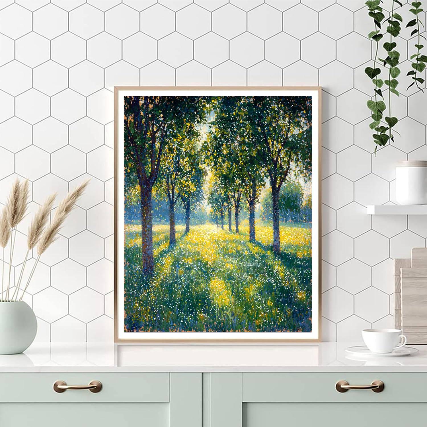 Georges Seurat Inspired Dappled Meadowlight  Paint By Numbers Art