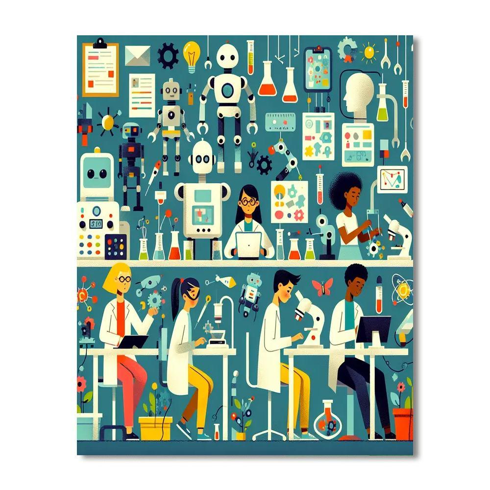 Robot Adventure Lab Paint By Number