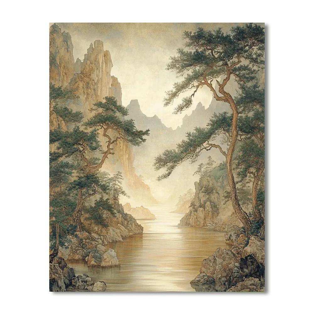 Zhao Mengfu Inspired Eternal Flow Of Tranquility  Paint By Numbers