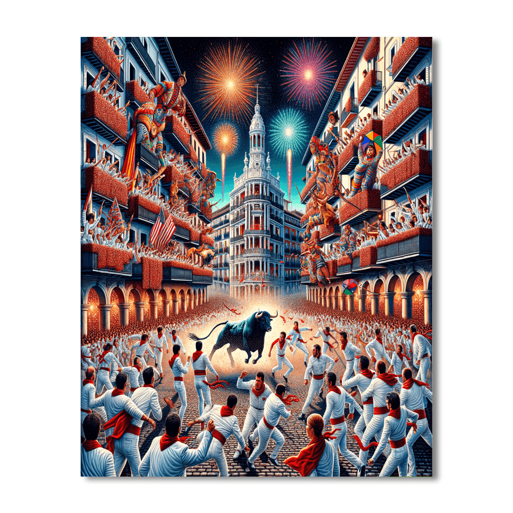 San Fermin Festival - Pamplona Painting By Numbers Kit