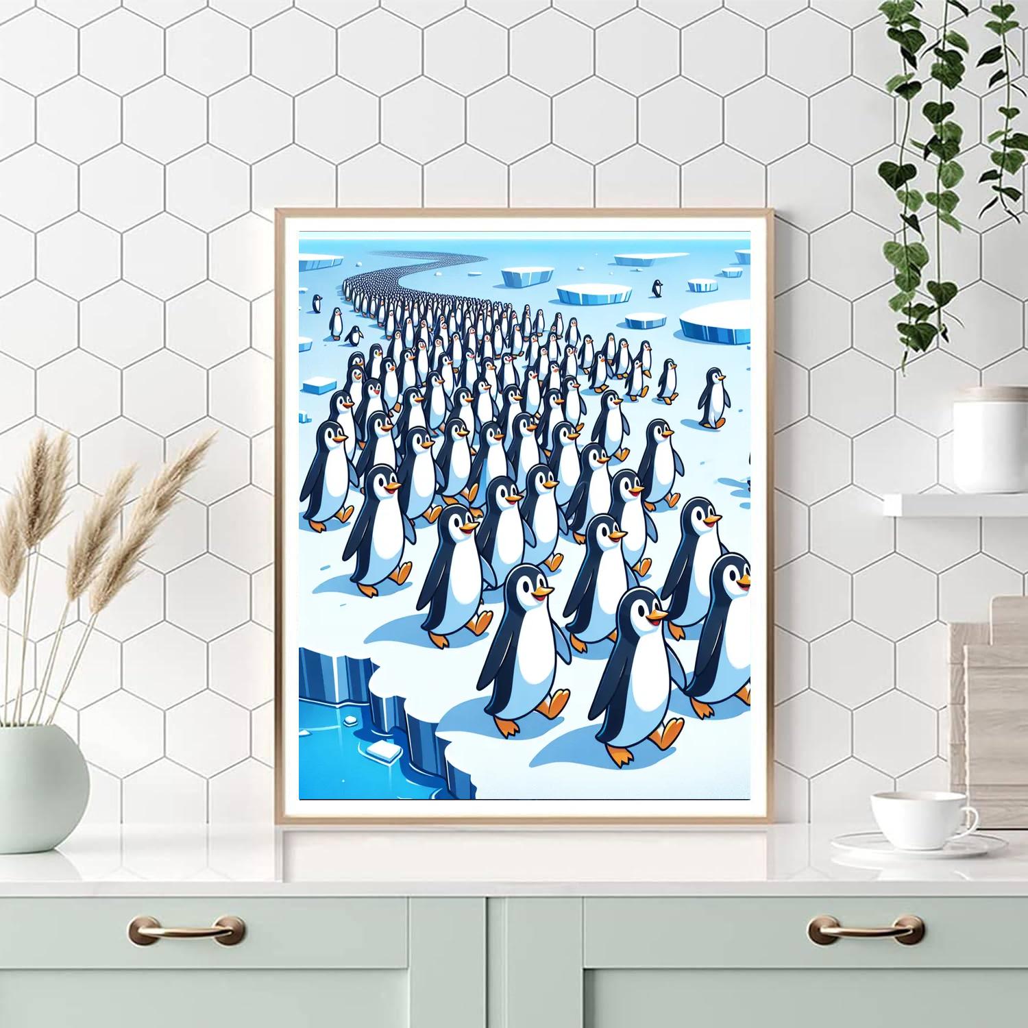 Perky Penguin Parade Numbered Painting Kits