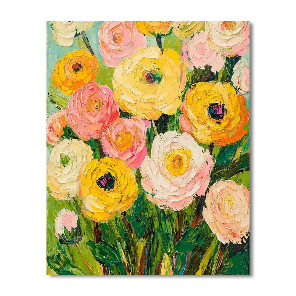 Van Gogh Inspired Radiant Floral Dream  Number Painting