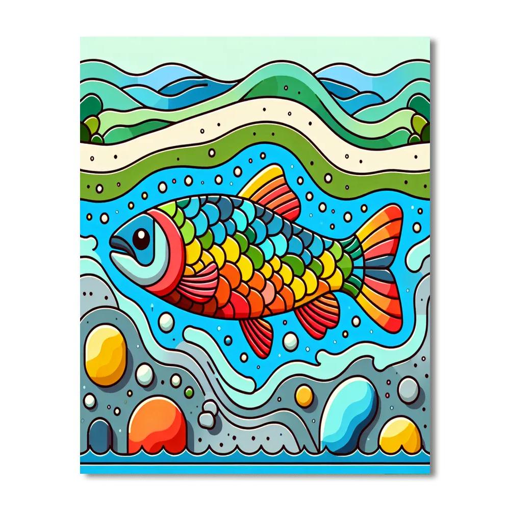 Radiant Rainbow Trout Paint By Numbers Art