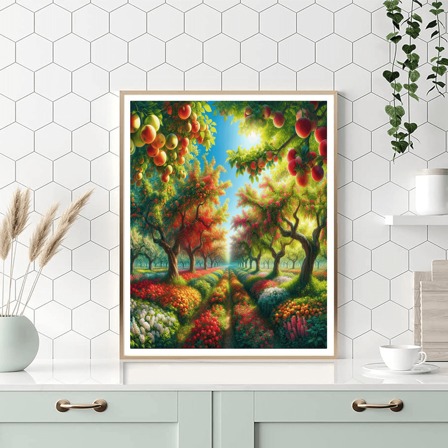 Bountiful Orchard Scene Paint By Numbers