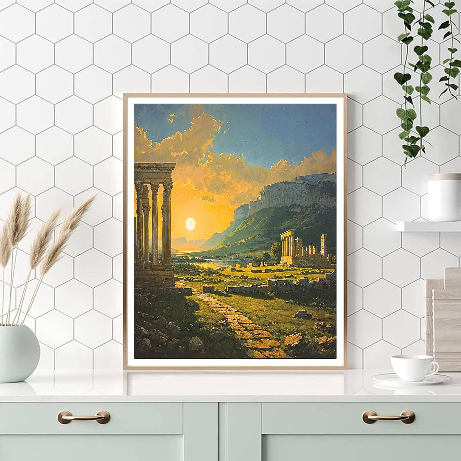 Cole Inspired Ancient Ruins At Dawn  Paint By Numbers