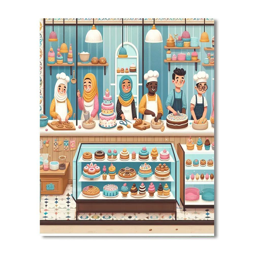 Charming Little Bakery Number Painting