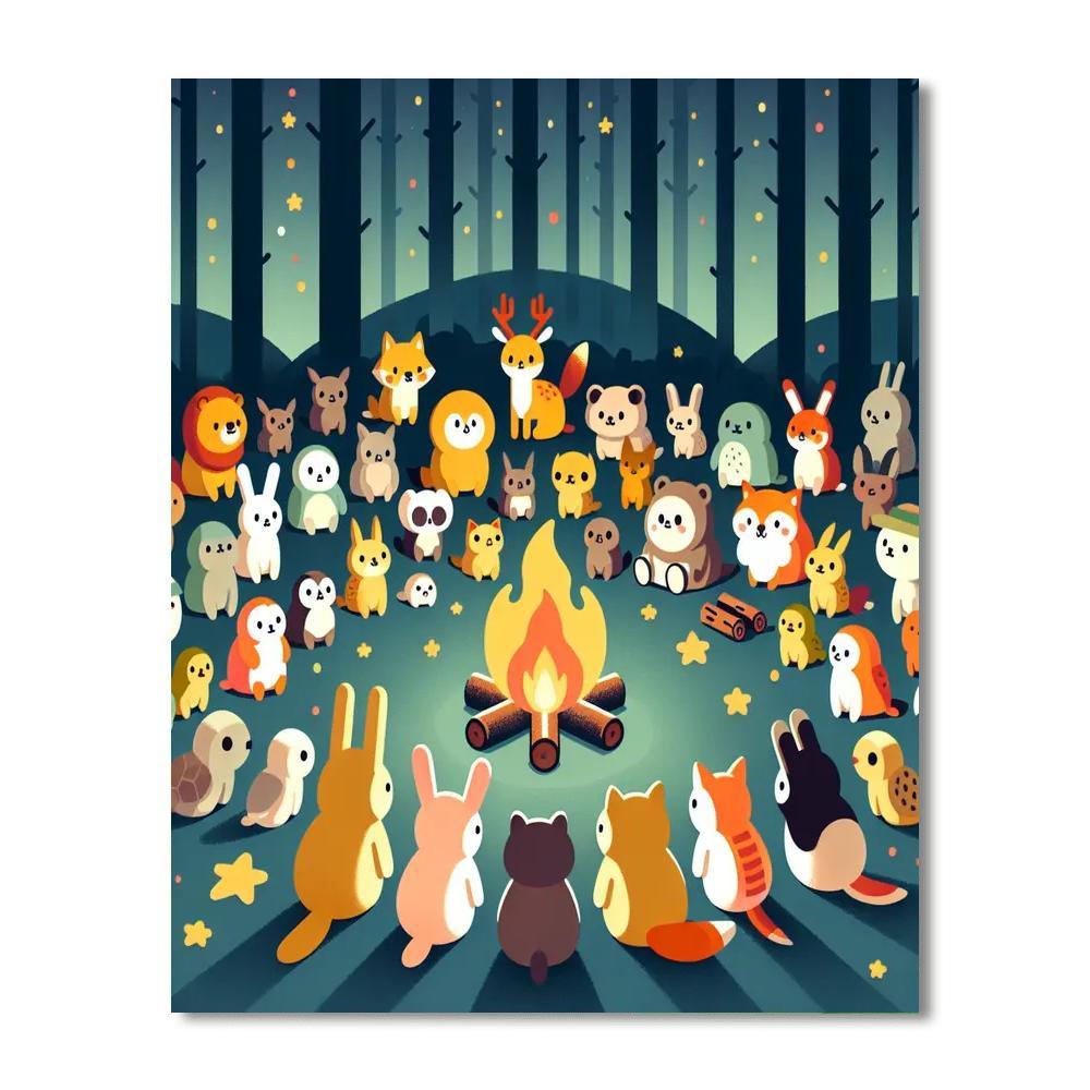 Cozy Campfire Circle Paint By Number