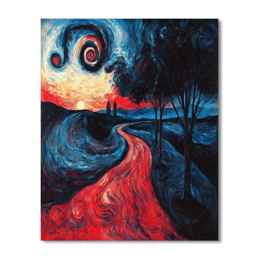 Edvard Munch Inspired Emotional Landscape  Paint By Number