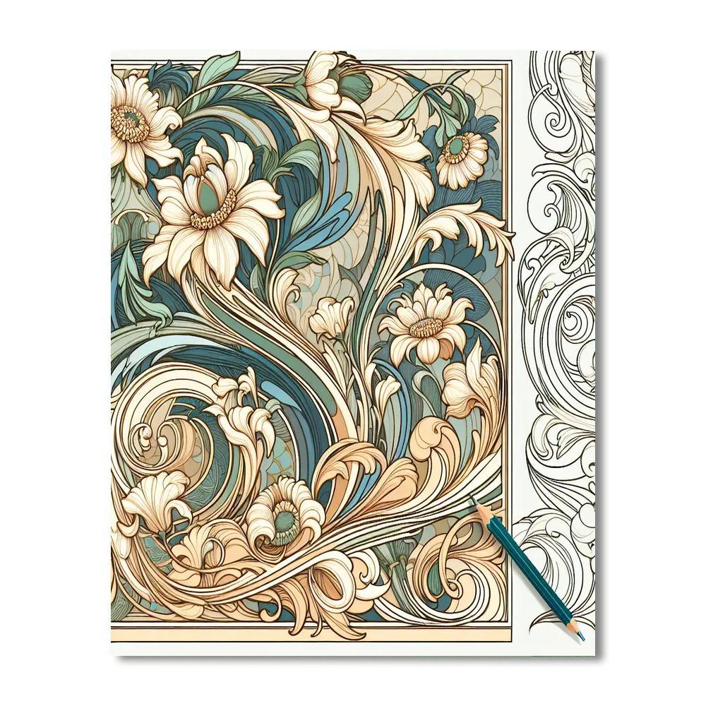 Art Nouveau Bloom Numbered Painting Kits