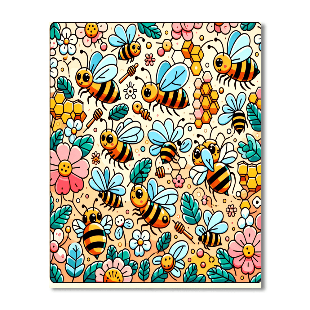 Busy Beehive Number Painting