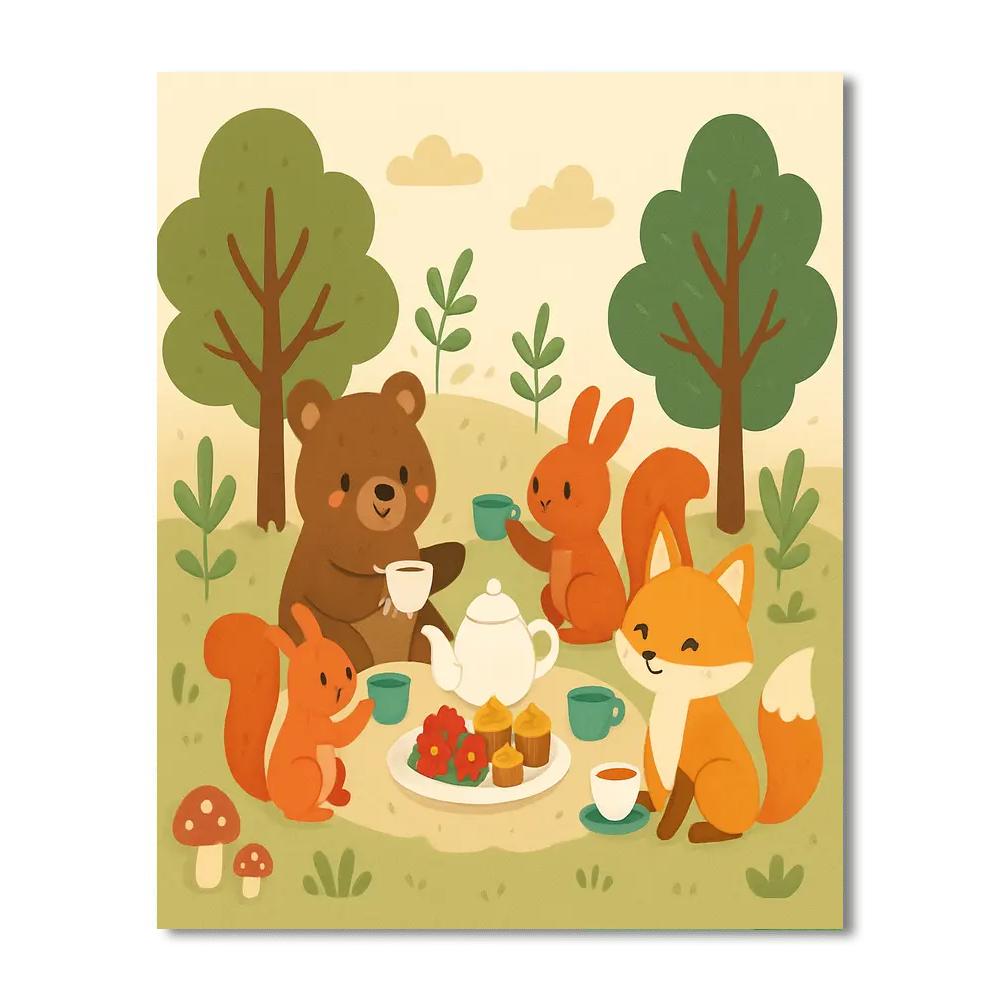 Enchanted Woodland Tea Party DIY Paint By Numbers