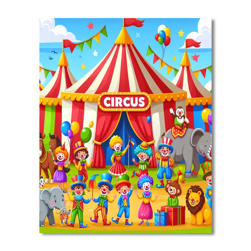Exciting Circus DIY Paint By Numbers