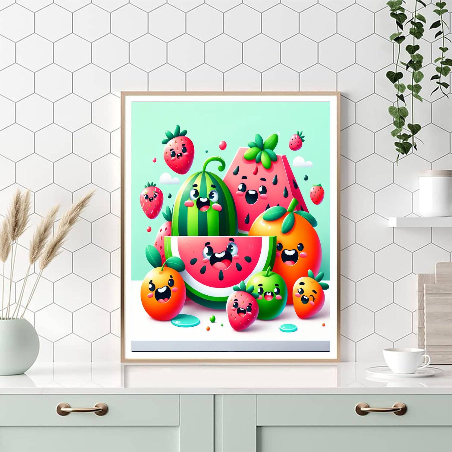Colorful Summer Fruits DIY Paint By Numbers