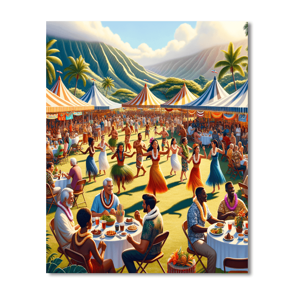 Pahoa Lava Flow Festival - Usa Painting By Numbers Kit