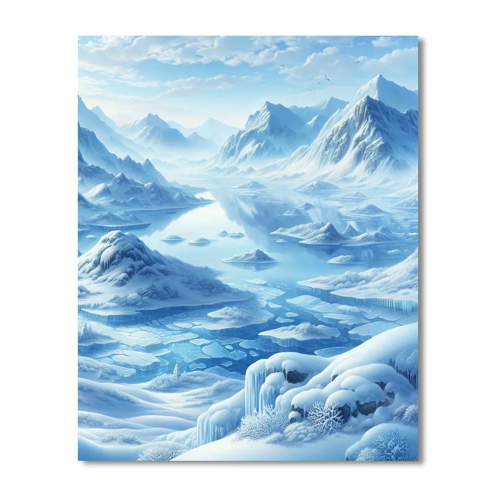 Frozen Nordic Landscape Paint By Numbers