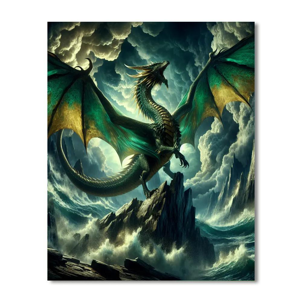 Regal Dragon Fantasy Number Painting
