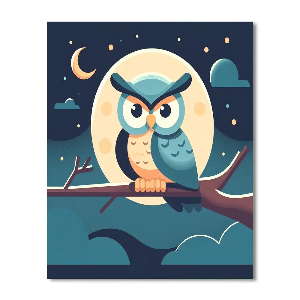 Wise Owl Evening Numbered Painting Kits