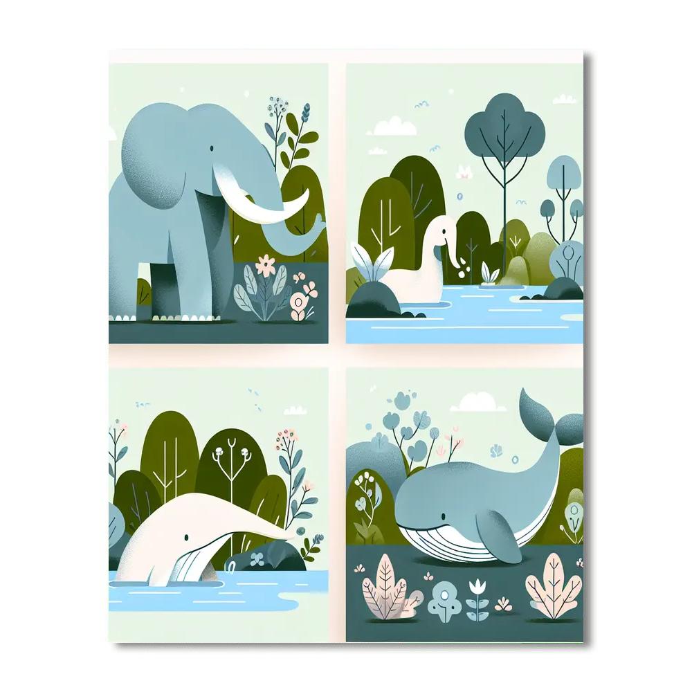 Gentle Giants' Gathering Paint By Numbers Art