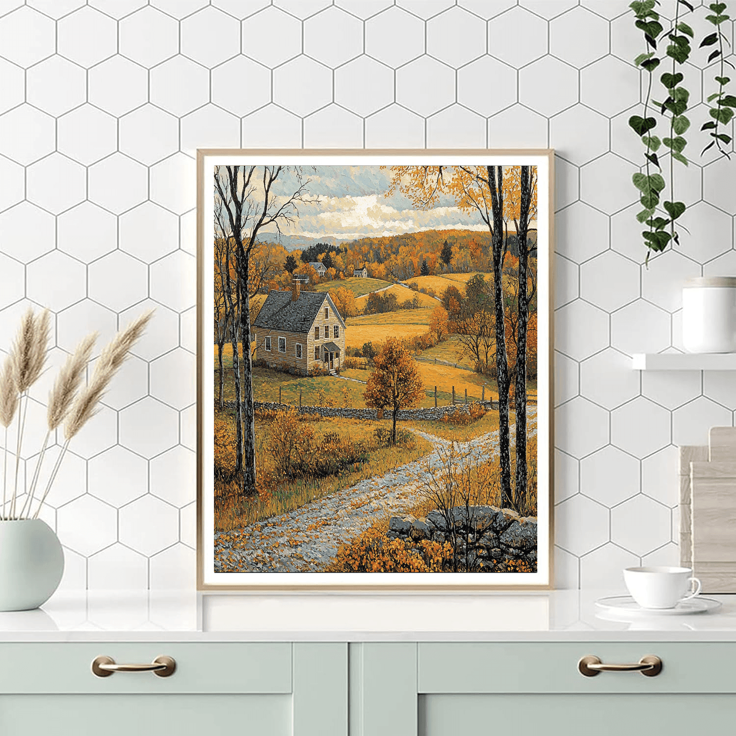 Andrew Wyeth Inspired Charming Rural Homestead  Paint By Numbers Kits