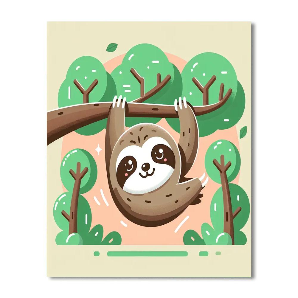 Dizzy Sloth Number Painting