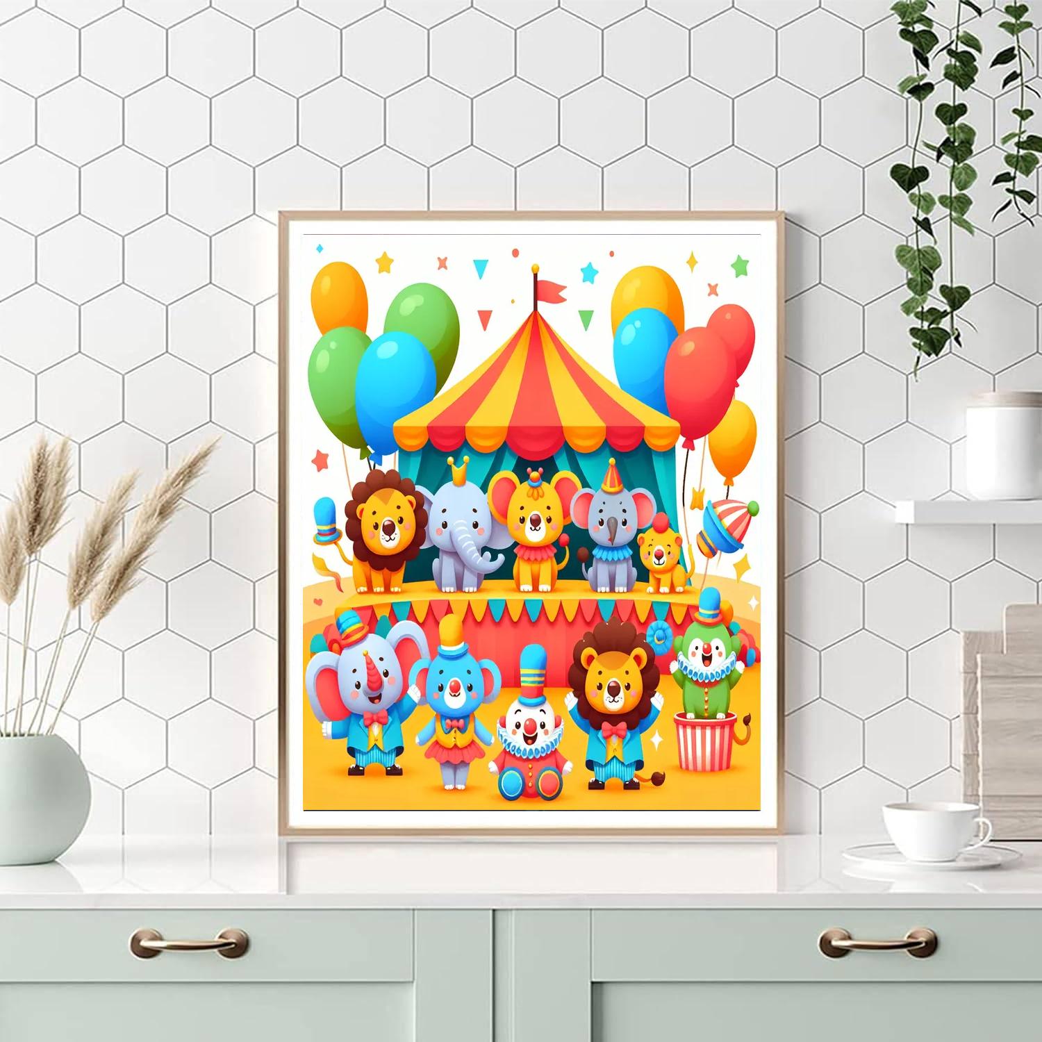 Bright And Cheerful Circus Numbered Painting Kits