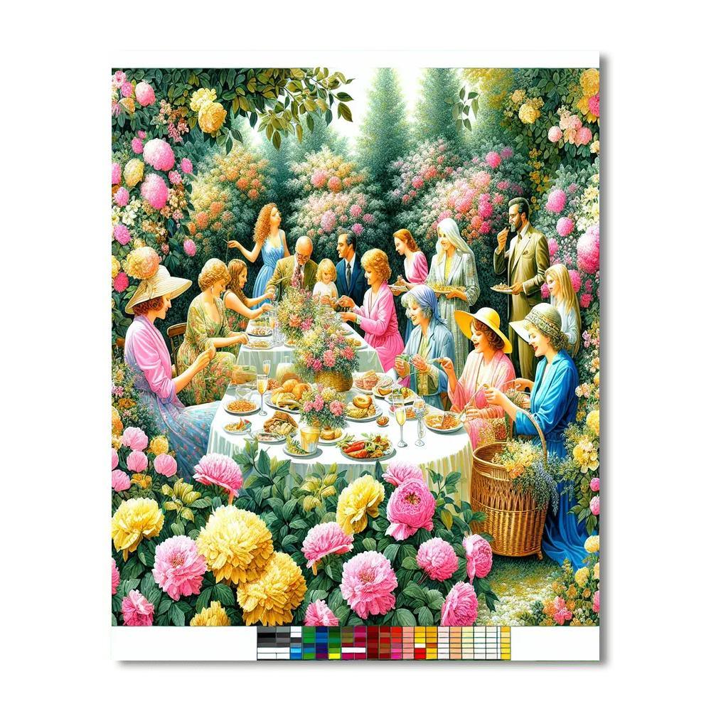 Charming Summer Garden Party Painting By Numbers Kit